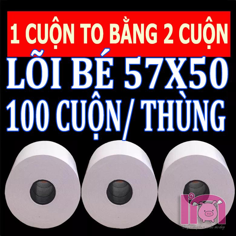 ivn046 giấy in nhiệt 57x50 khổ giấy 57mm in hoá đơn BILL